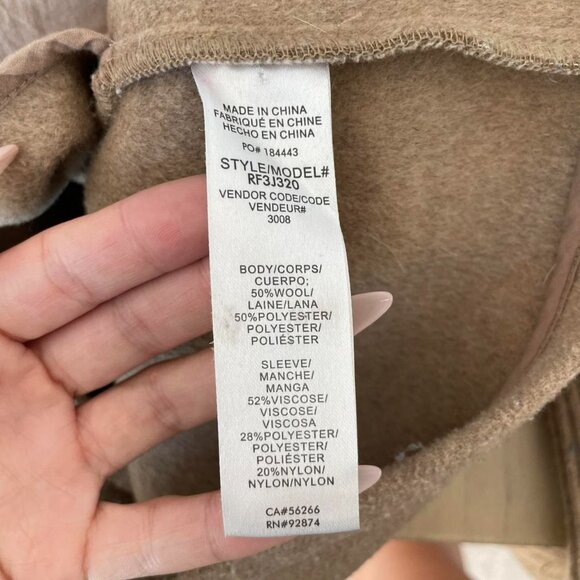 Splendid Singrid Wool Jacket | Tan Double Breasted Coat Size | Women’s Size S - Picture 4 of 5